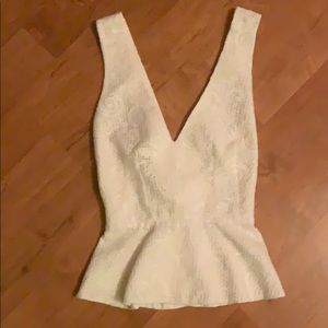 WAYF Poplin white tank with crisscross back